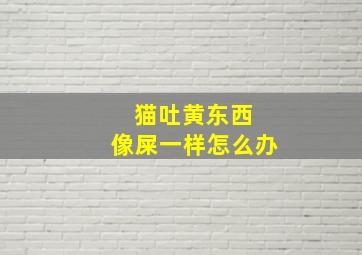 猫吐黄东西 像屎一样怎么办